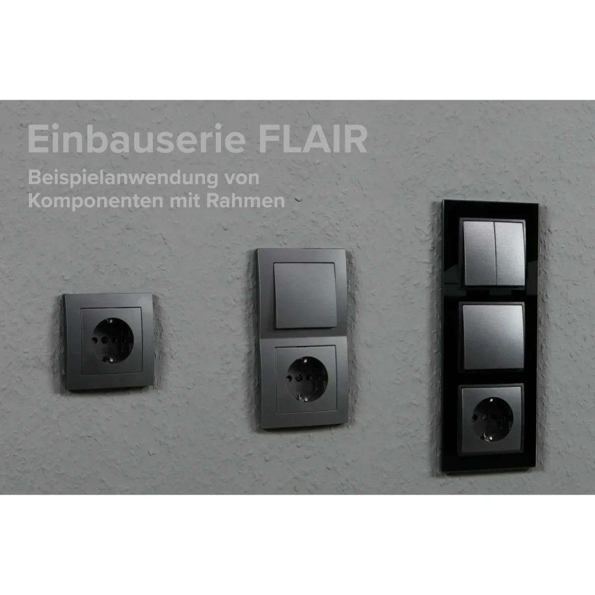 Schalter und Steckdosen Set McPower Flair "Tür 3-fach" 4-teilig, anthrazit – Bild 4