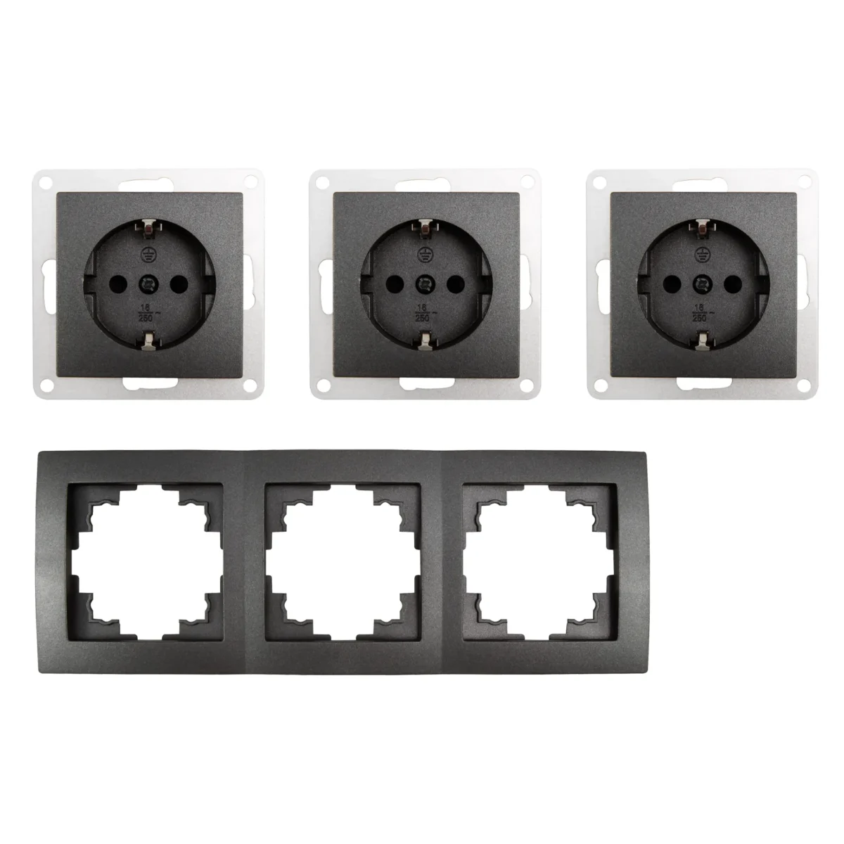Steckdosen Set McPower Flair "Beginner 3S" 4-teilig, anthrazit – Bild 3