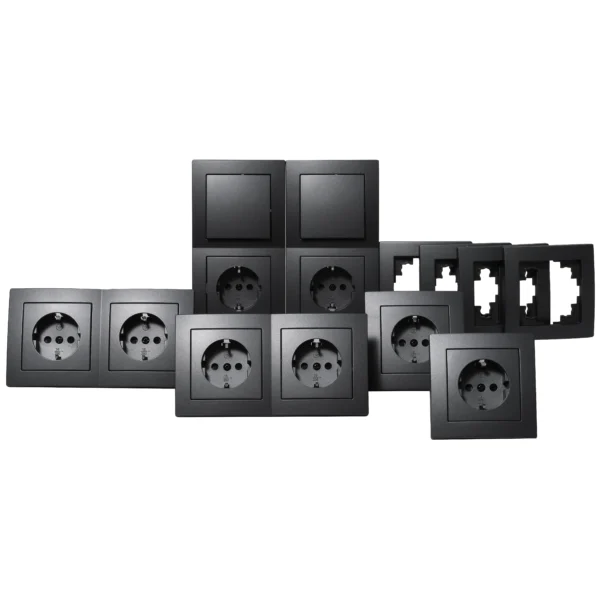 Schalter und Steckdosen Set McPower Flair "Standard" 20-teilig, anthrazit