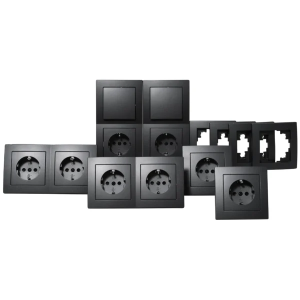 Schalter und Steckdosen Set McPower Flair "Standard" 20-teilig, anthrazit