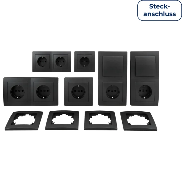 Schalter und Steckdosen Set McPower Flair "Standard Profi" 20-teilig, anthrazit