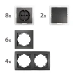 Schalter und Steckdosen Set McPower Flair "Standard Profi" 20-teilig, anthrazit – Bild 2