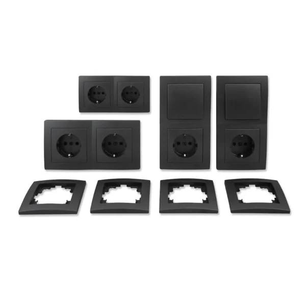 Schalter und Steckdosen Set McPower Flair "Starter" 16-teilig, anthrazit