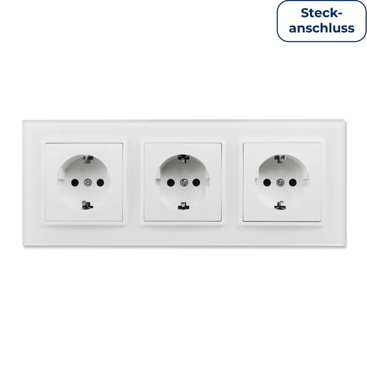 Steckdosen Set McPower Flair "Beginner 3S-Style Profi" weiß + Glasrahmen, Steckanschluss – Bild 1