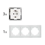 Steckdosen Set McPower Flair "Beginner 3S-Style Profi" weiß + Glasrahmen, Steckanschluss – Bild 2