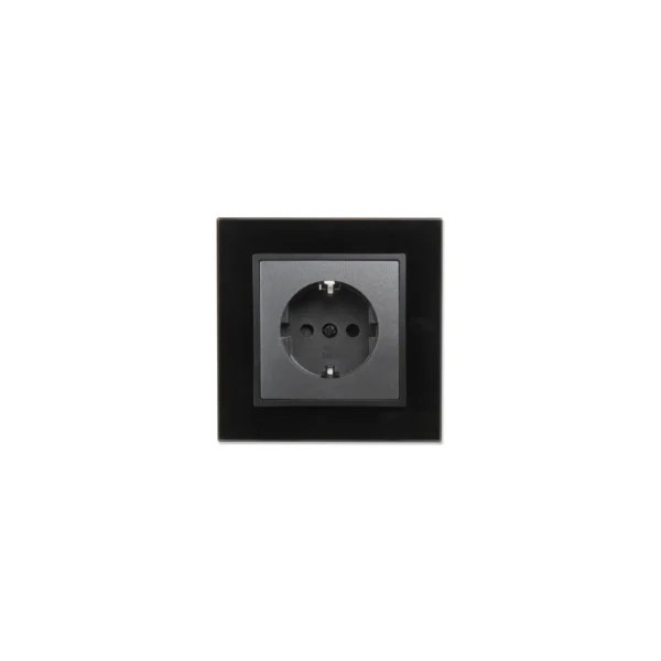 Schutzkontakt-Steckdose McPower "Flair", 250V~/16A, UP, Einsteckschutz, anthrazit