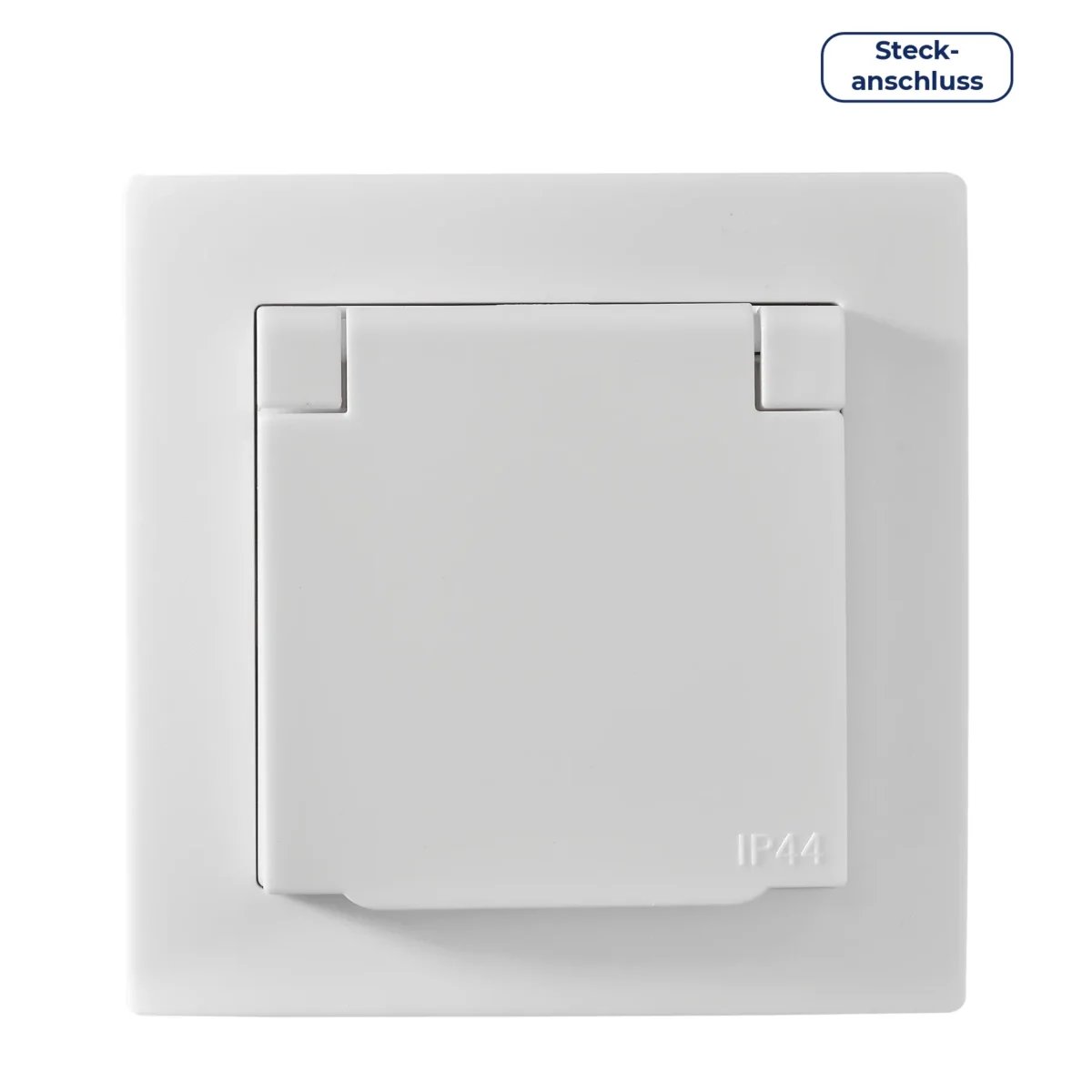 Schutzkontakt-Steckdose McPower "Flair" 250V/16A, UP, IP44, weiß, Steckanschluss – Bild 1