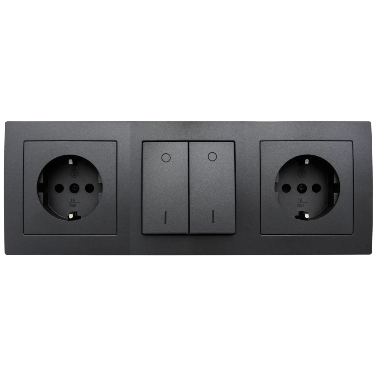 Steckdosenblock McPower "Flair" anthrazit, 2-fach Schutzkontakt + Schalter – Bild 2