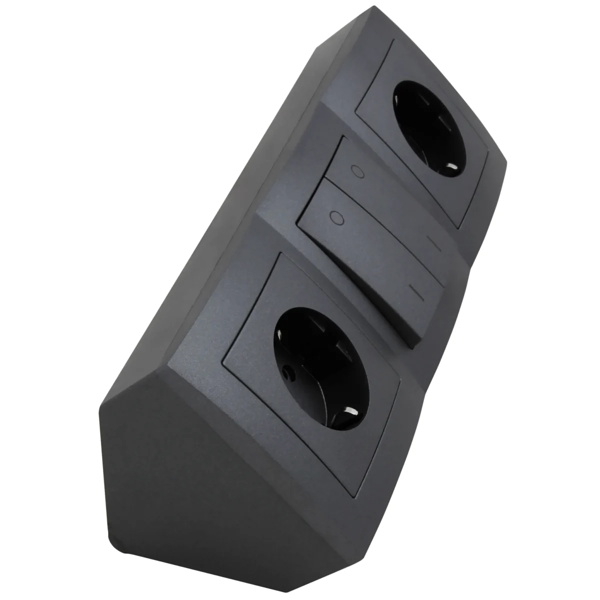 Steckdosenblock McPower "Flair" anthrazit, 2-fach Schutzkontakt + Schalter – Bild 3