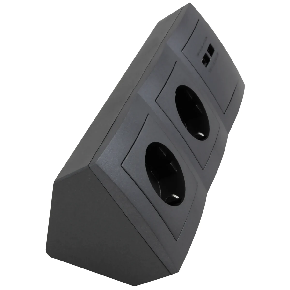 Steckdosenblock McPower "Flair" anthrazit, 2-fach Schutzkontakt + 2x USB – Bild 3