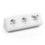 Steckdosenblock McPower "Cup" Aufbau, weiß, 3-fach Schutzkontakt + USB