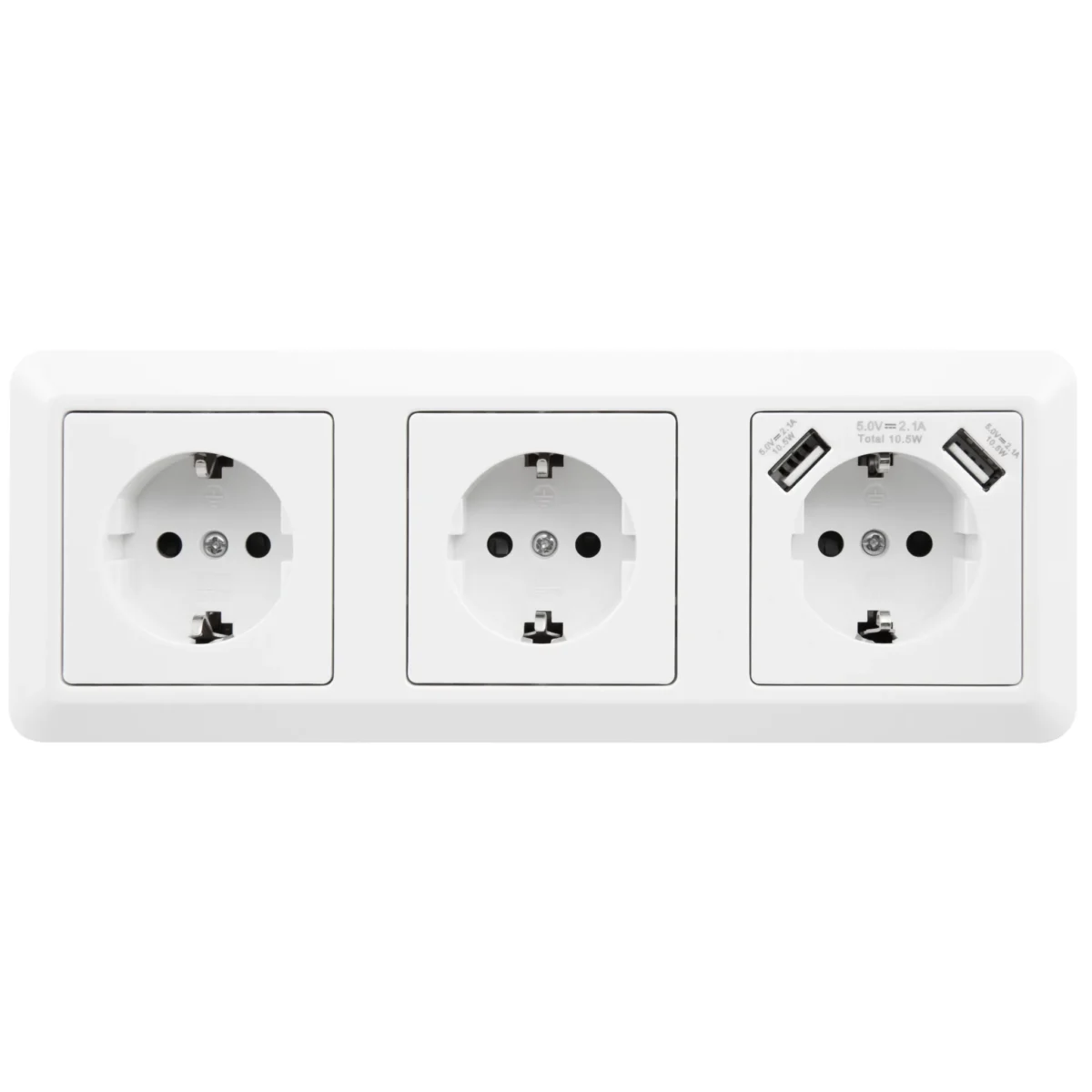 Steckdosenblock McPower "Cup" Aufbau, weiß, 3-fach Schutzkontakt + USB – Bild 2