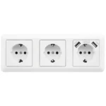 Steckdosenblock McPower "Cup" Aufbau, weiß, 3-fach Schutzkontakt + USB – Bild 2