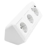 Steckdosenblock McPower "Cup" Aufbau, weiß, 3-fach Schutzkontakt + USB – Bild 3
