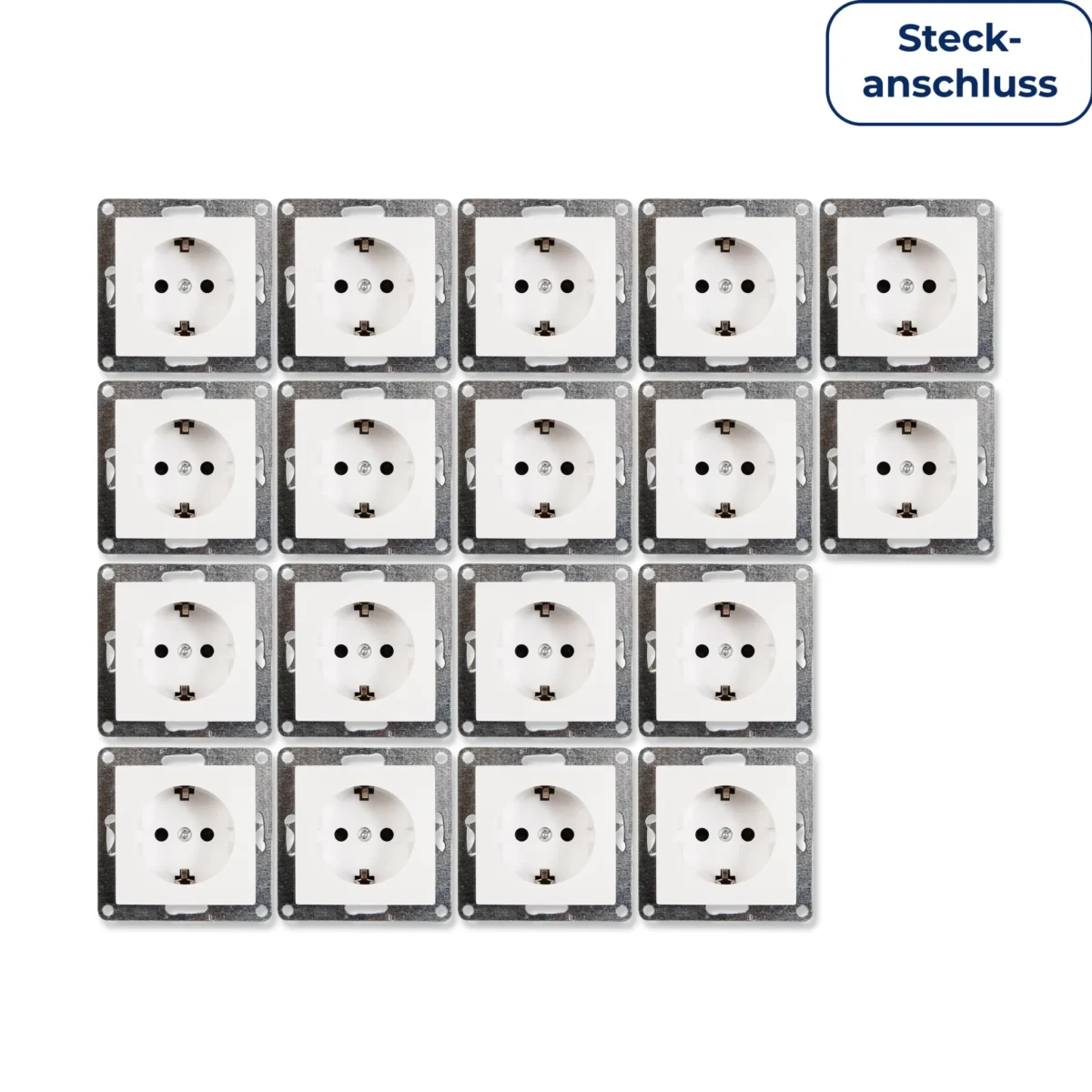 Schutzkontakt-Steckdose McPower "Flair" 250V~/16A, UP, Steckanschluss, 18er-Pack – Bild 1