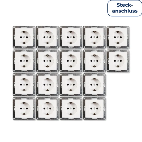 Schutzkontakt-Steckdose McPower "Flair" 250V~/16A, UP, Steckanschluss, 18er-Pack