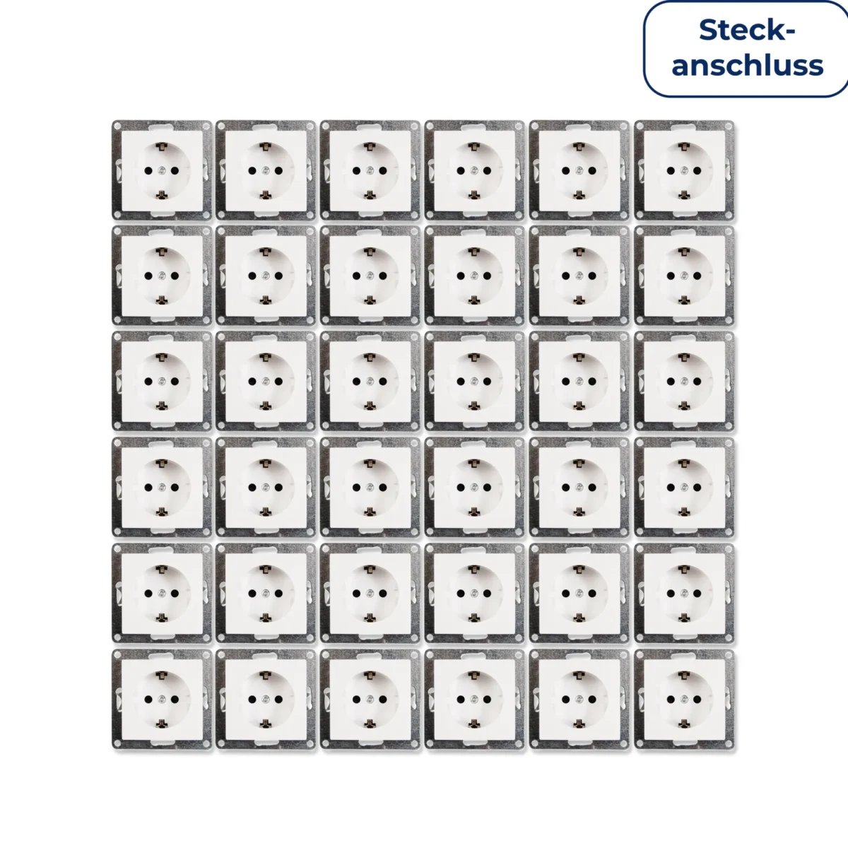 Schutzkontakt-Steckdose McPower "Flair" 250V~/16A, UP, Steckanschluss, 36er-Pack – Bild 1