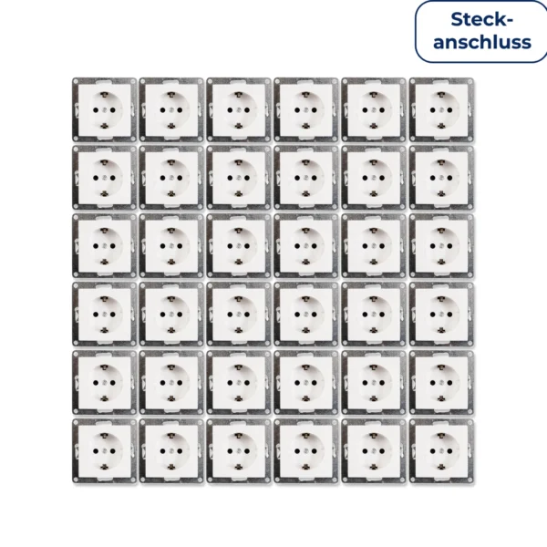 Schutzkontakt-Steckdose McPower "Flair" 250V~/16A, UP, Steckanschluss, 36er-Pack