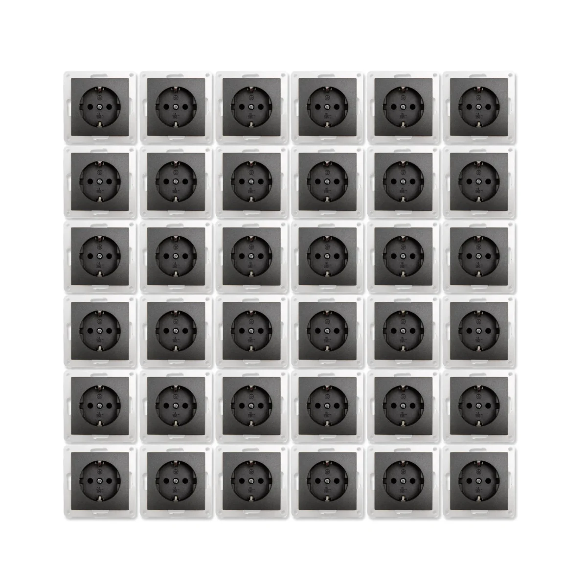 Schutzkontakt-Steckdose McPower "Flair" 250V~/16A, Einsteckschutz, 36er-Pack – Bild 1