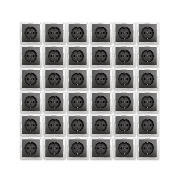 Schutzkontakt-Steckdose McPower "Flair" 250V~/16A, Einsteckschutz, 36er-Pack