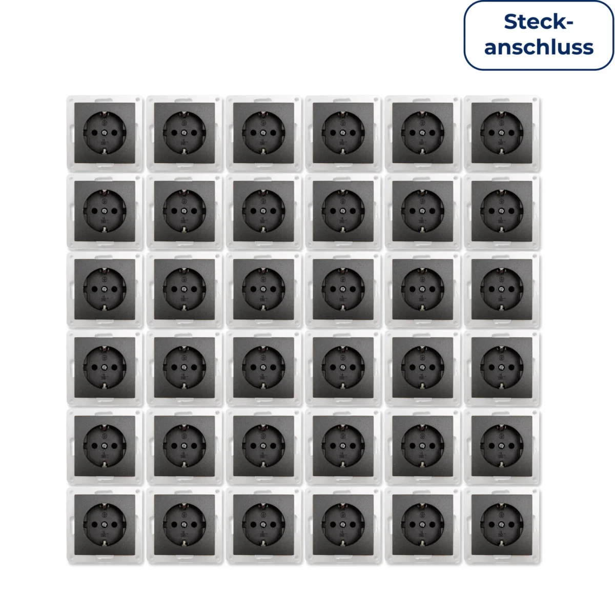 Schutzkontakt-Steckdose McPower "Flair" 250V~/16A, UP, Steckanschluss, 36er-Pack – Bild 1
