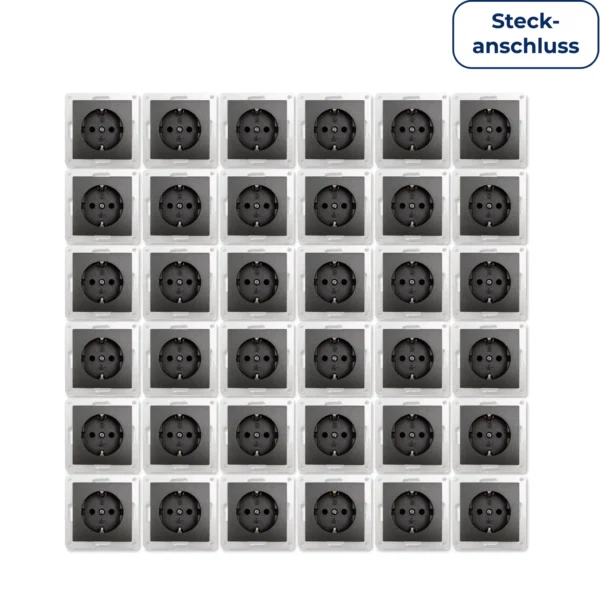 Schutzkontakt-Steckdose McPower "Flair" 250V~/16A, UP, Steckanschluss, 36er-Pack