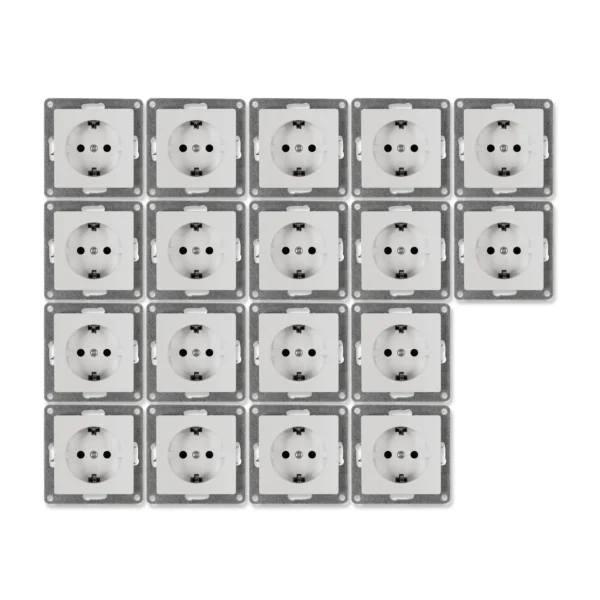 Schutzkontakt-Steckdose McPower "Cup" 250V~/16A, UP, Einsteckschutz, 18er-Pack