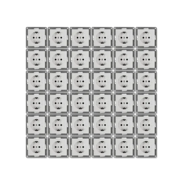 Schutzkontakt-Steckdose McPower "Cup" 250V~/16A, UP, Einsteckschutz, 36er-Pack