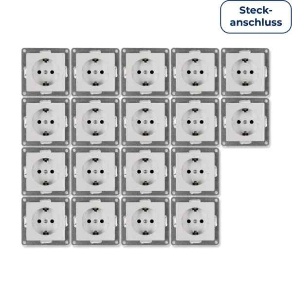 Schutzkontakt-Steckdose McPower "Cup" 250V~/16A, UP, Steckanschluss, 18er-Pack