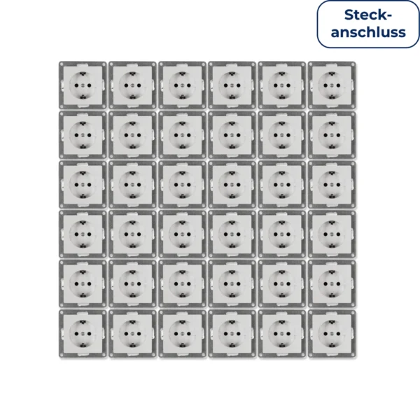Schutzkontakt-Steckdose McPower "Cup" 250V~/16A, UP, Steckanschluss, 36er-Pack