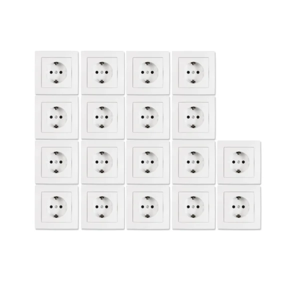 Schutzkontakt-Steckdose McPower "Flair" 250V~/16A, 18er-Pack, inkl. Rahmen