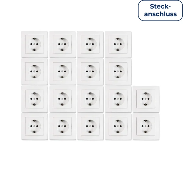 Schutzkontakt-Steckdose McPower "Flair" Steckanschluss, 18er-Pack, inkl. Rahmen