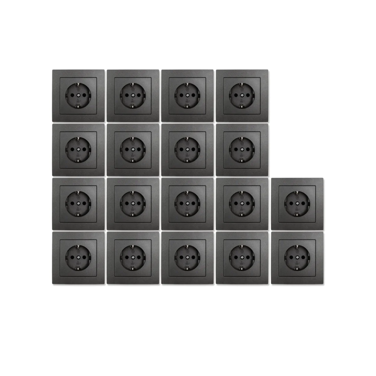 Schutzkontakt-Steckdose McPower "Flair" Einsteckschutz, 18er-Pack, inkl. Rahmen – Bild 1