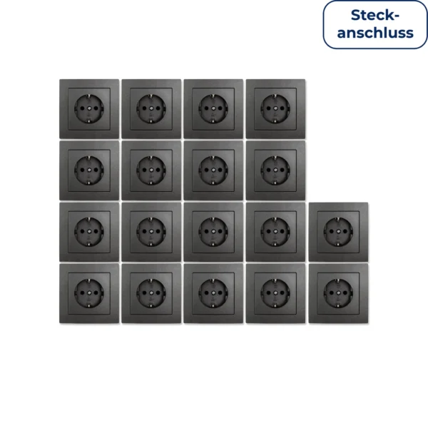 Schutzkontakt-Steckdose McPower "Flair" Steckanschluss, 18er-Pack, inkl. Rahmen