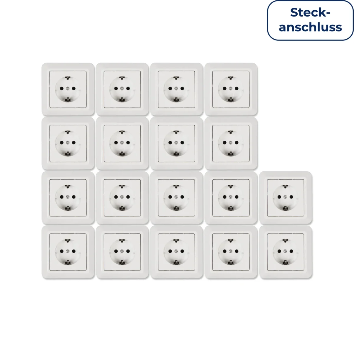 Schutzkontakt-Steckdose McPower "Cup" Steckanschluss, 18er-Pack, inkl. Rahmen – Bild 1