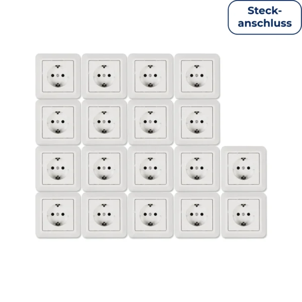 Schutzkontakt-Steckdose McPower "Cup" Steckanschluss, 18er-Pack, inkl. Rahmen