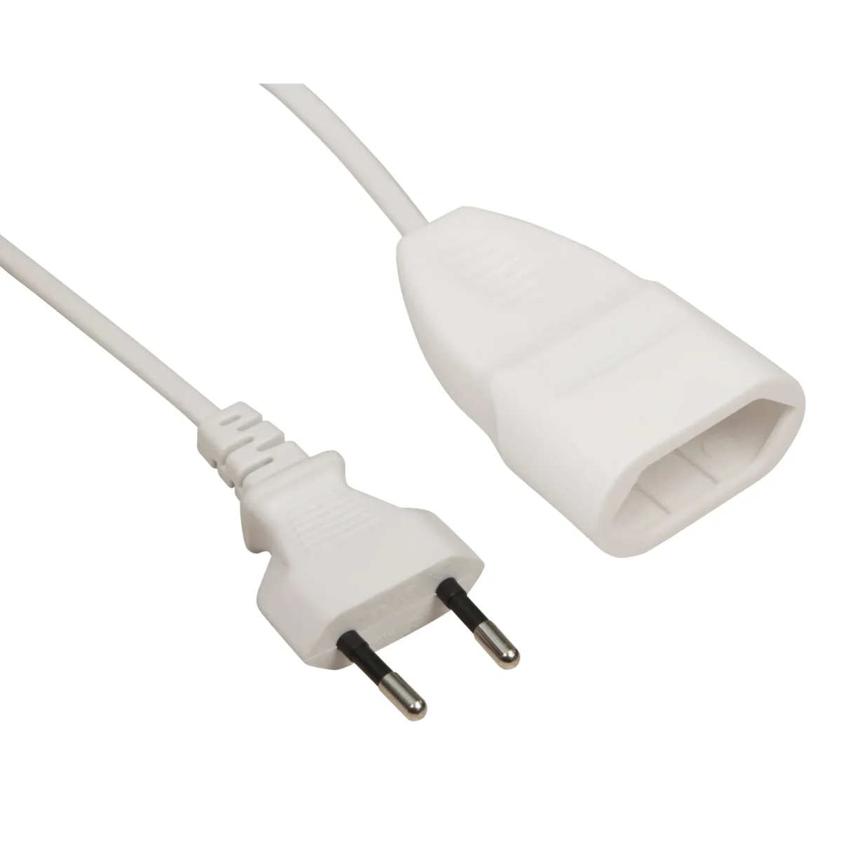 Verlängerungskabel McPower, 5m, Eurostecker auf Eurokupplung, weiß – Bild 1
