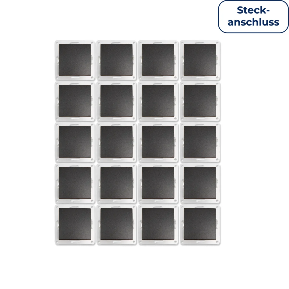 Wechselschalter McPower "Flair" 250V~/10A, Steckanschluss, anthrazit, 20er-Pack – Bild 1