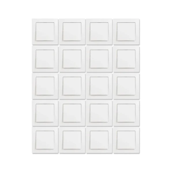 Wechselschalter McPower "Flair", 250V~/10A, UP, weiß, inkl. Rahmen, 20er-Pack