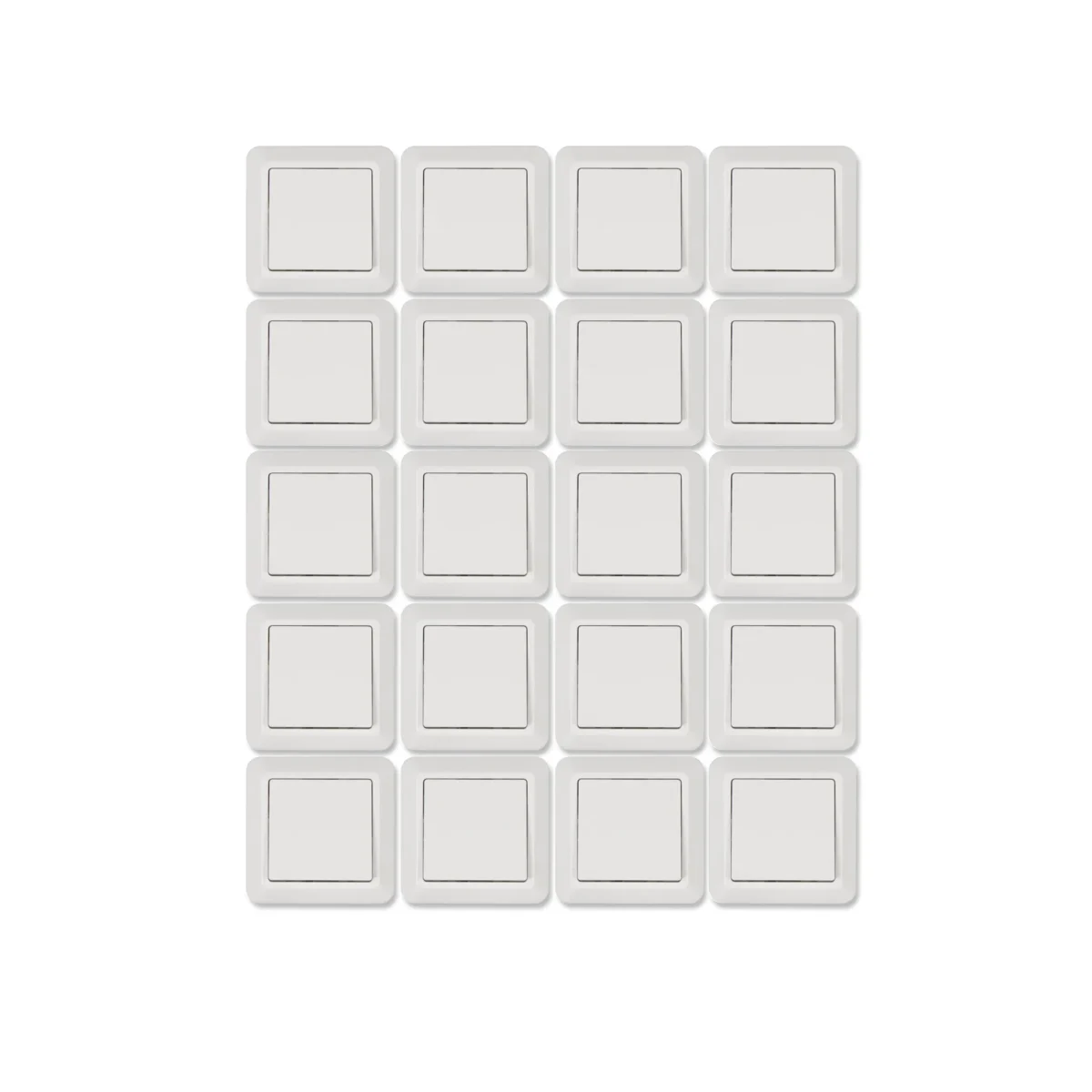 Wechselschalter McPower "Cup" 250V~/10A, UP, weiß, inkl. Rahmen, 20er-Pack – Bild 1