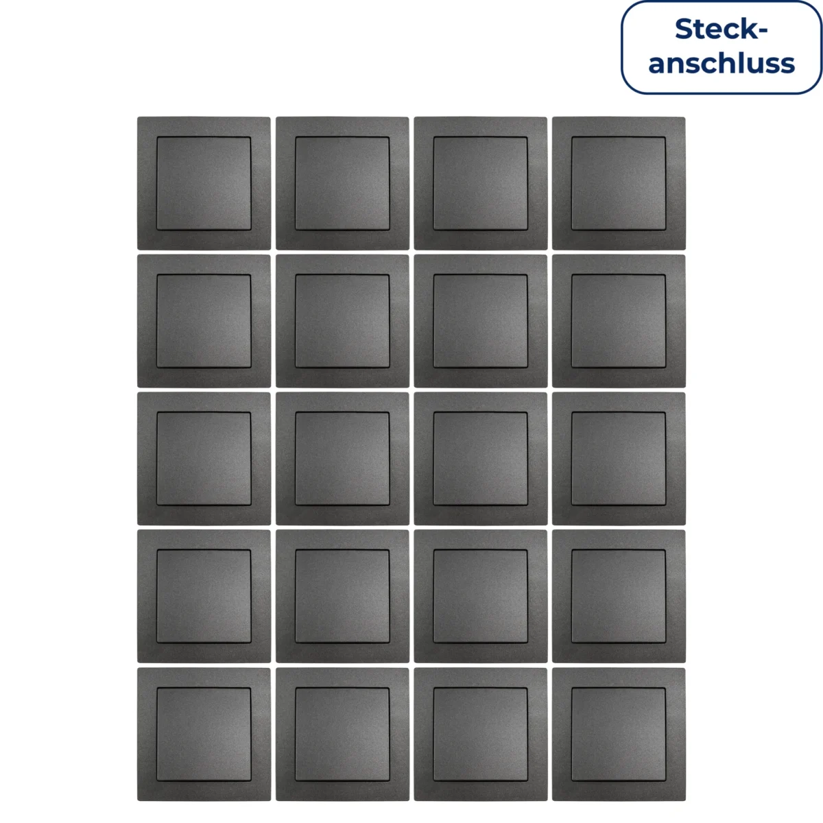 Wechselschalter McPower "Flair" Steckanschluss, inkl. Rahmen, 20er-Pack – Bild 1