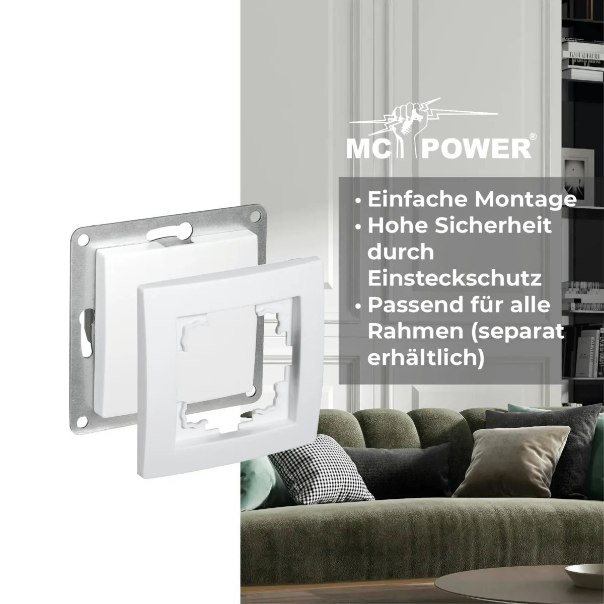 Blindabdeckung / Blende McPower "Flair" weiß – Bild 3