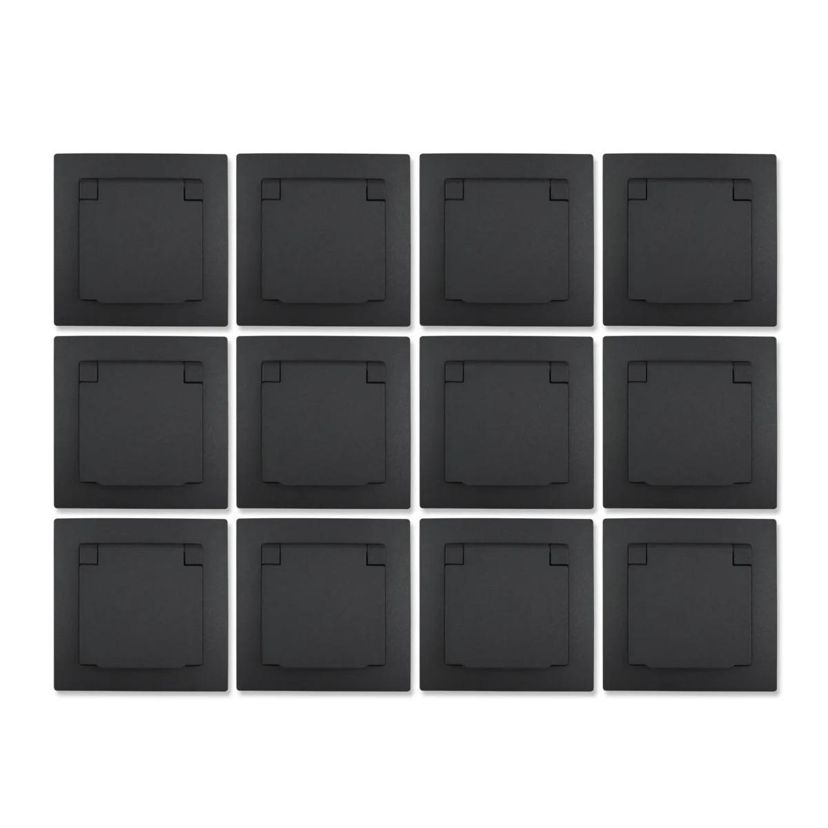 Schutzkontakt-Steckdose McPower "Flair", 250V~/16A, IP44, anthrazit, 12er-Pack – Bild 1