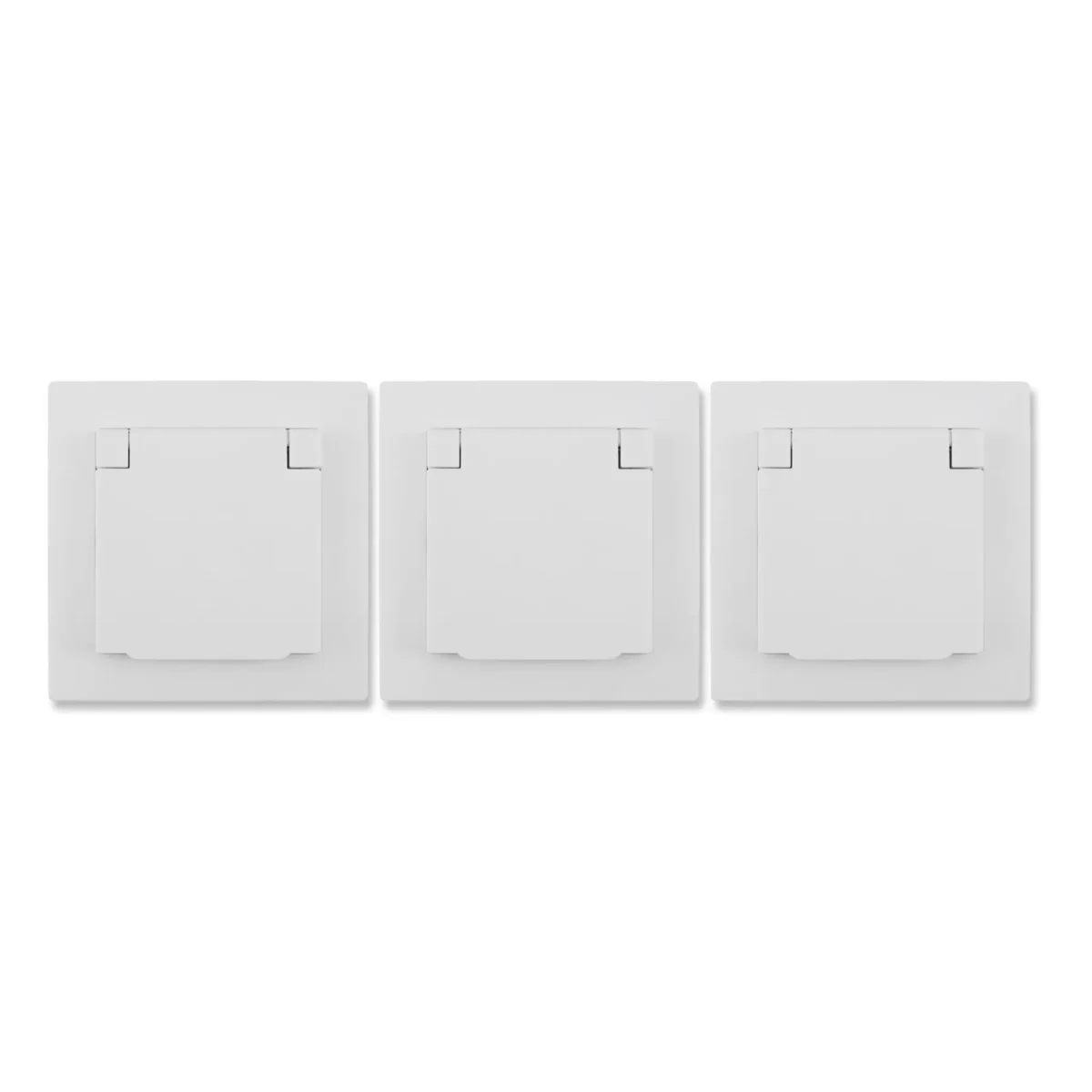 Schutzkontakt-Steckdose McPower "Flair", 250V~/16A, UP, IP44, weiß, 3er-Pack – Bild 1