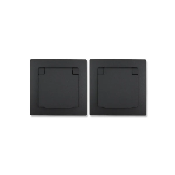 Schutzkontakt-Steckdose McPower "Flair", 250V~/16A, UP, IP44, anthrazit,2er-Pack
