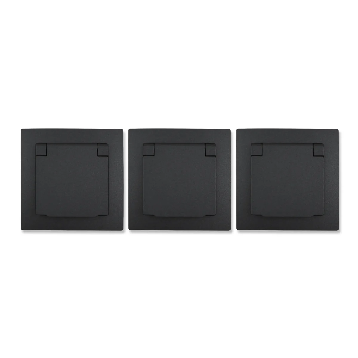 Schutzkontakt-Steckdose McPower "Flair", 250V~/16A, UP, IP44, anthrazit,3er-Pack – Bild 1