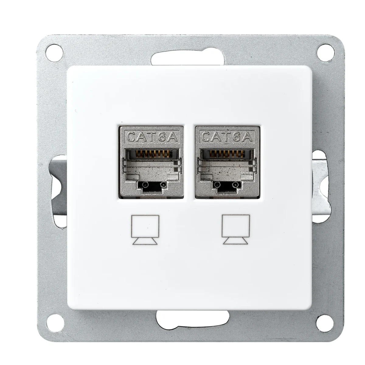 Netzwerk-Dose McPower "Flair" CAT6A, UP, weiß, vollgeschirmt – Bild 1