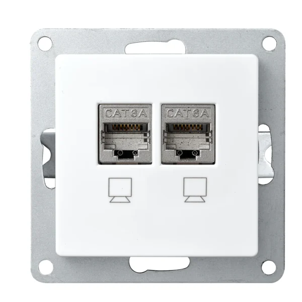 Netzwerk-Dose McPower "Flair" CAT6A, UP, weiß, vollgeschirmt