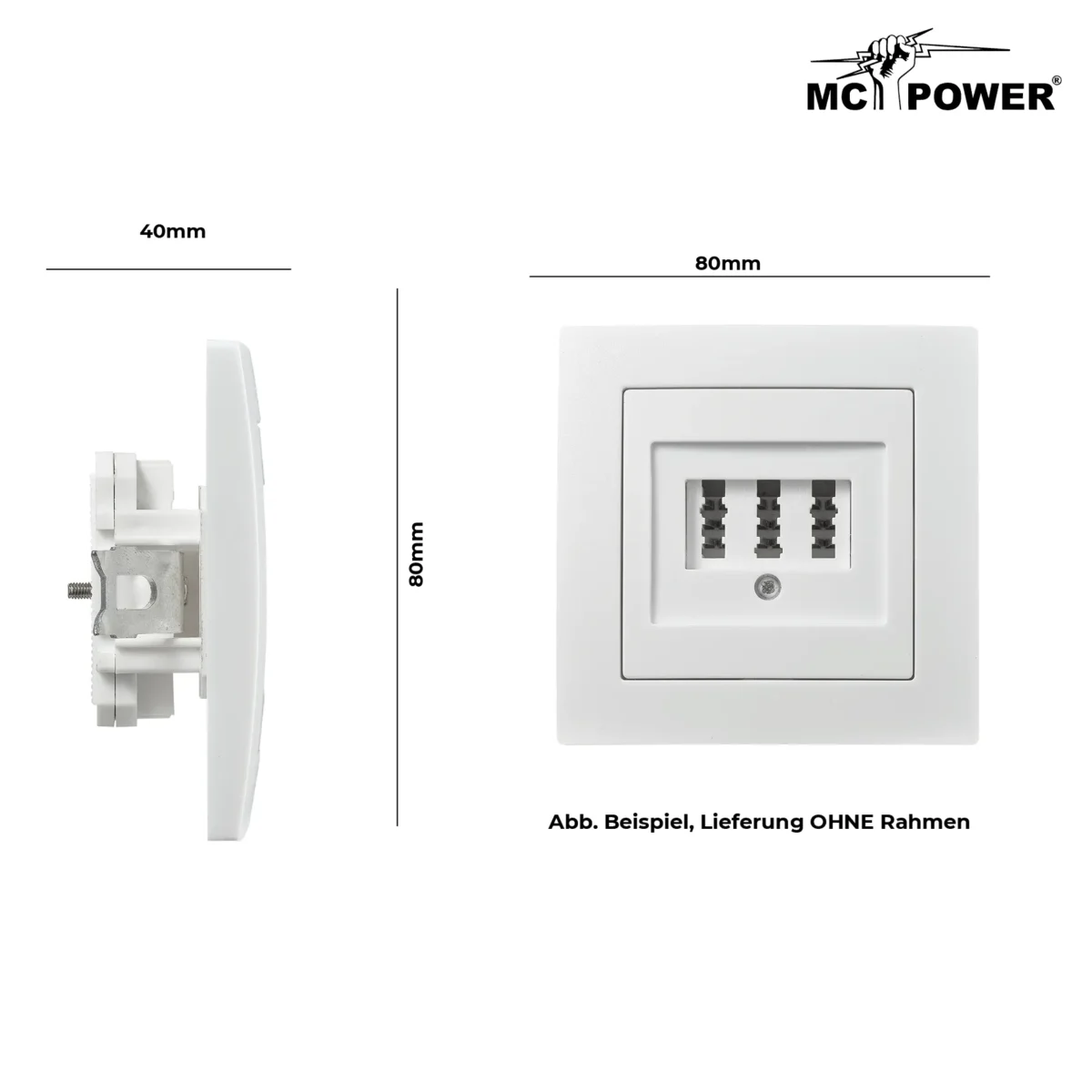 TAE-NFN-Anschlussdose McPower "Flair" UP, weiß, 3x 6-polig – Bild 3