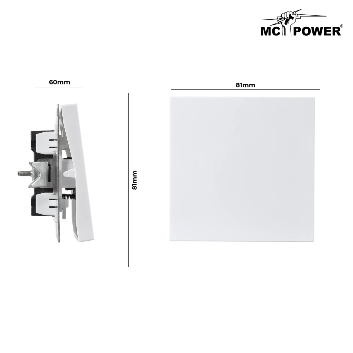 Wechselschalter McPower "Shallow" 250V~/10A, UP, Steckanschluss, weiß – Bild 4